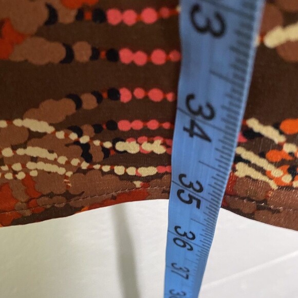 VERTIGO PARIS Brown Orange Sleeveless Slip Dress Midi Medium Fall Pumpkin Patch - Picture 8 of 8